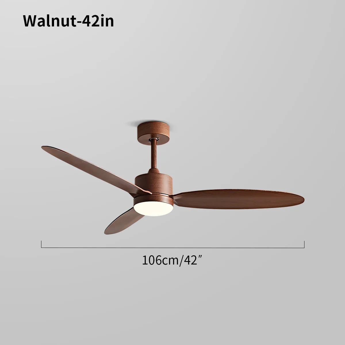 3-Blade Ceiling Fan With Light for Bedroom