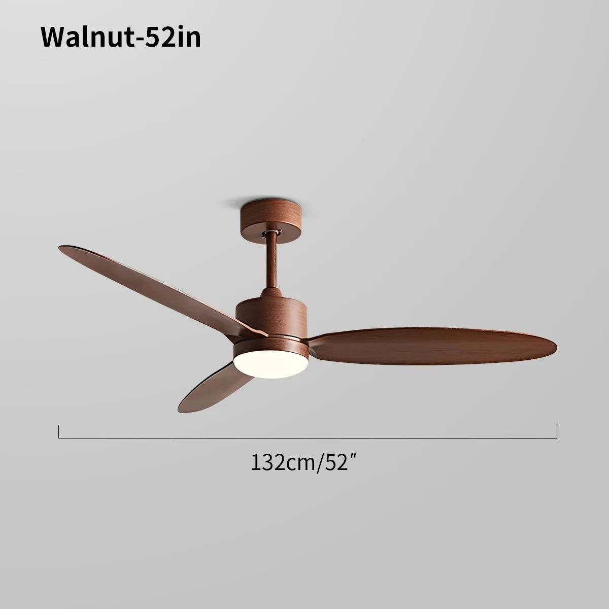3-Blade Ceiling Fan With Light for Bedroom