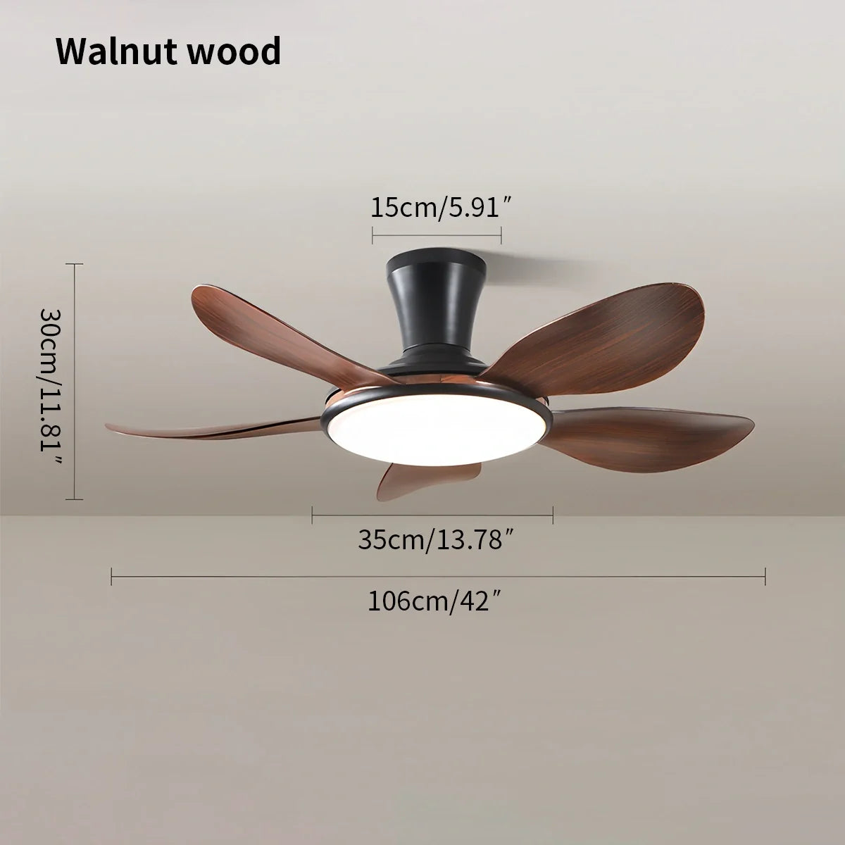Silent Remote Control LED Ceiling Fan Light