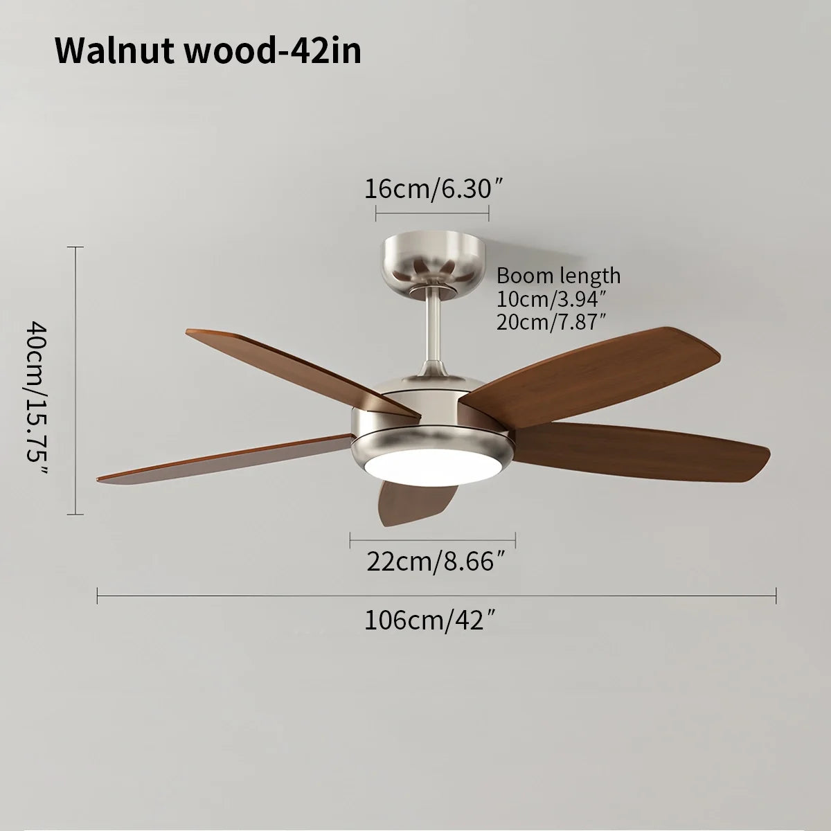 Retro American Style 5-blade Ceiling Fan Light