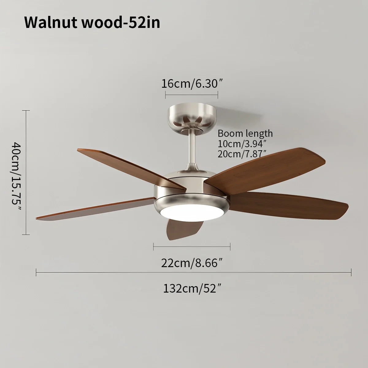 Retro American Style 5-blade Ceiling Fan Light