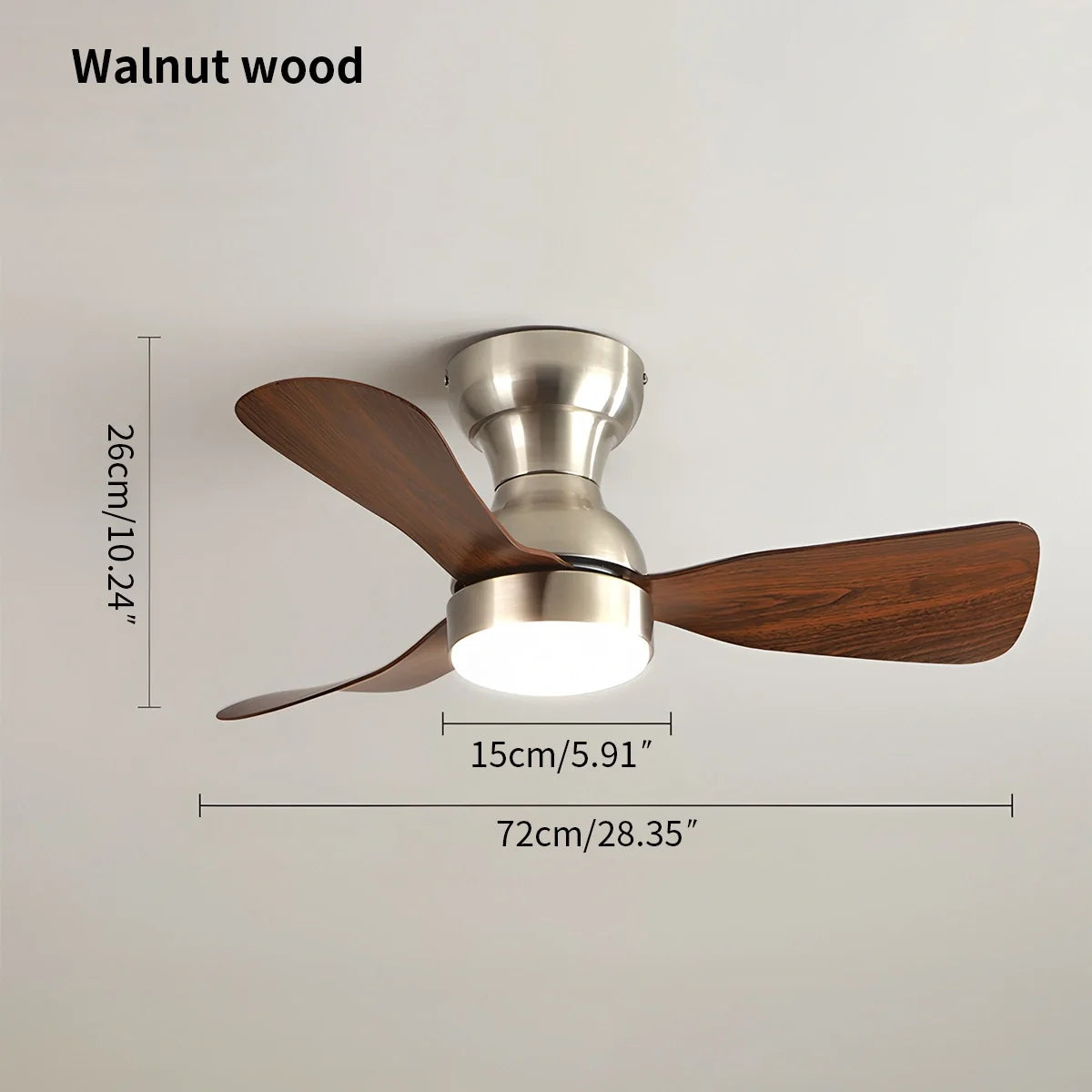 Small Size Indoor Ceiling Fan Light with Remote