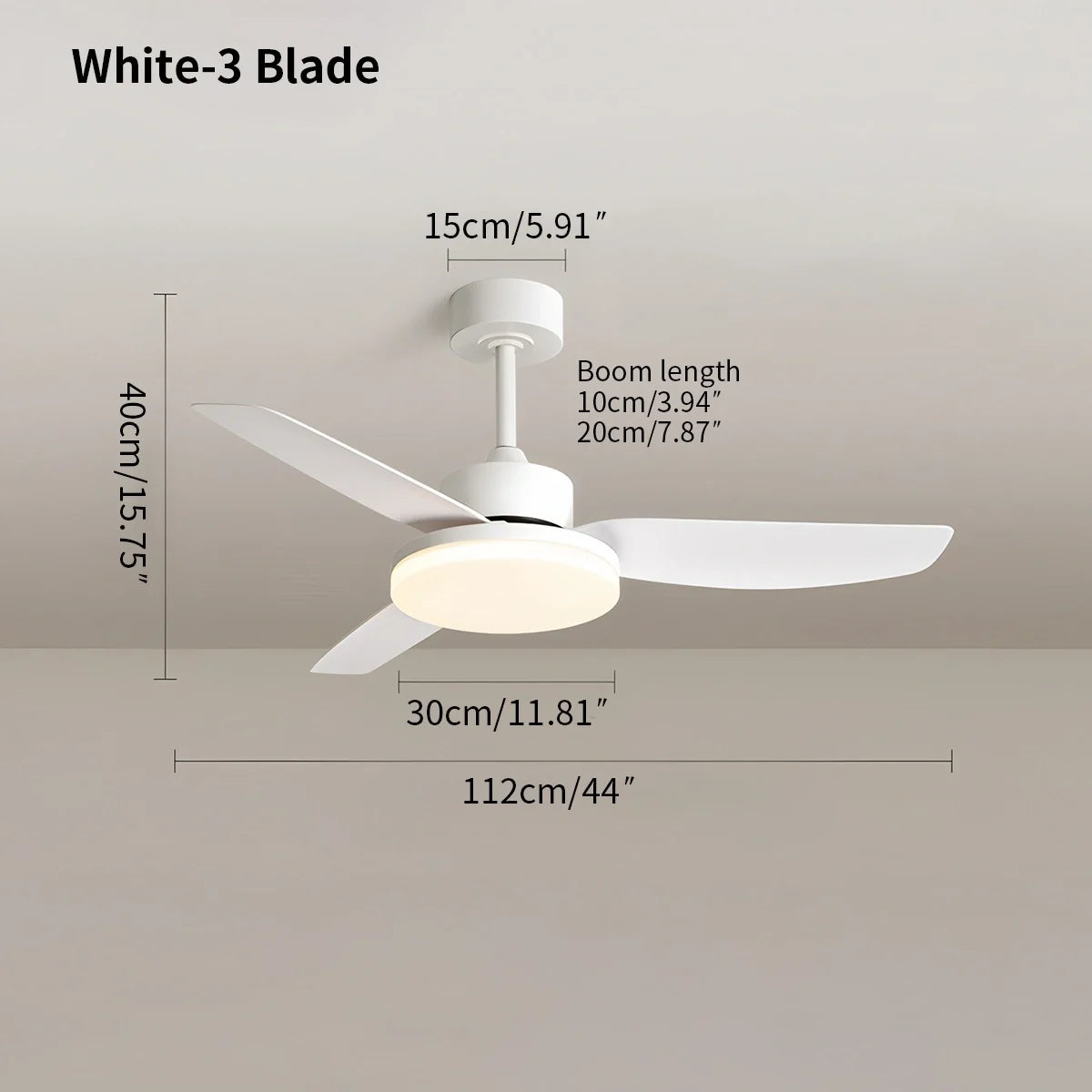 White Remote Control Ceiling Fan Light