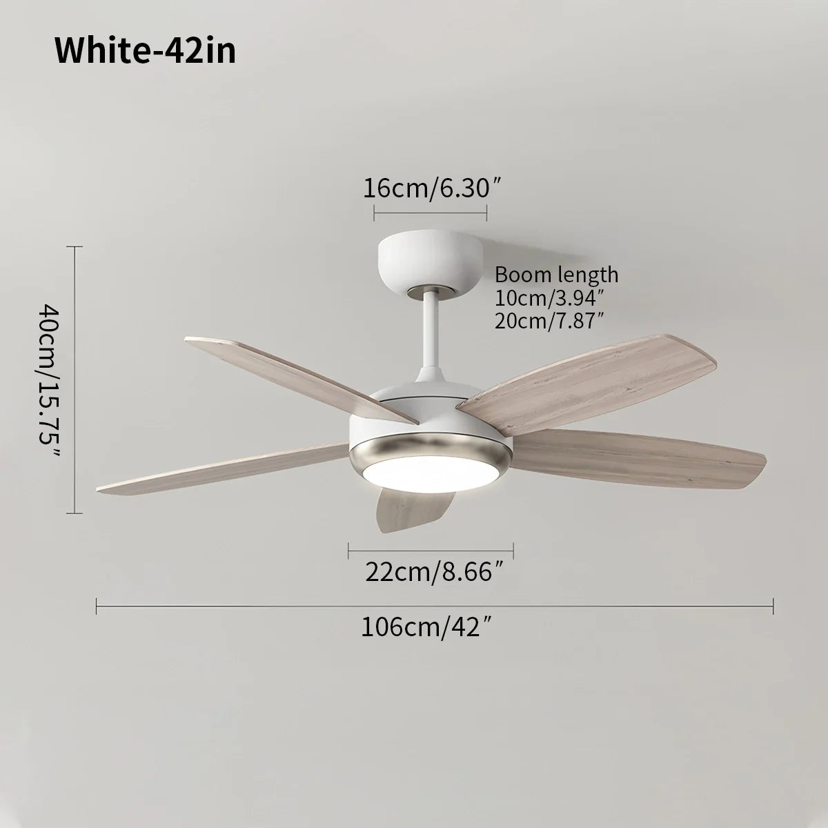 Retro American Style 5-blade Ceiling Fan Light