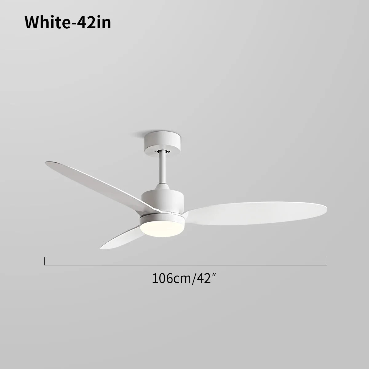 3-Blade Ceiling Fan With Light for Bedroom