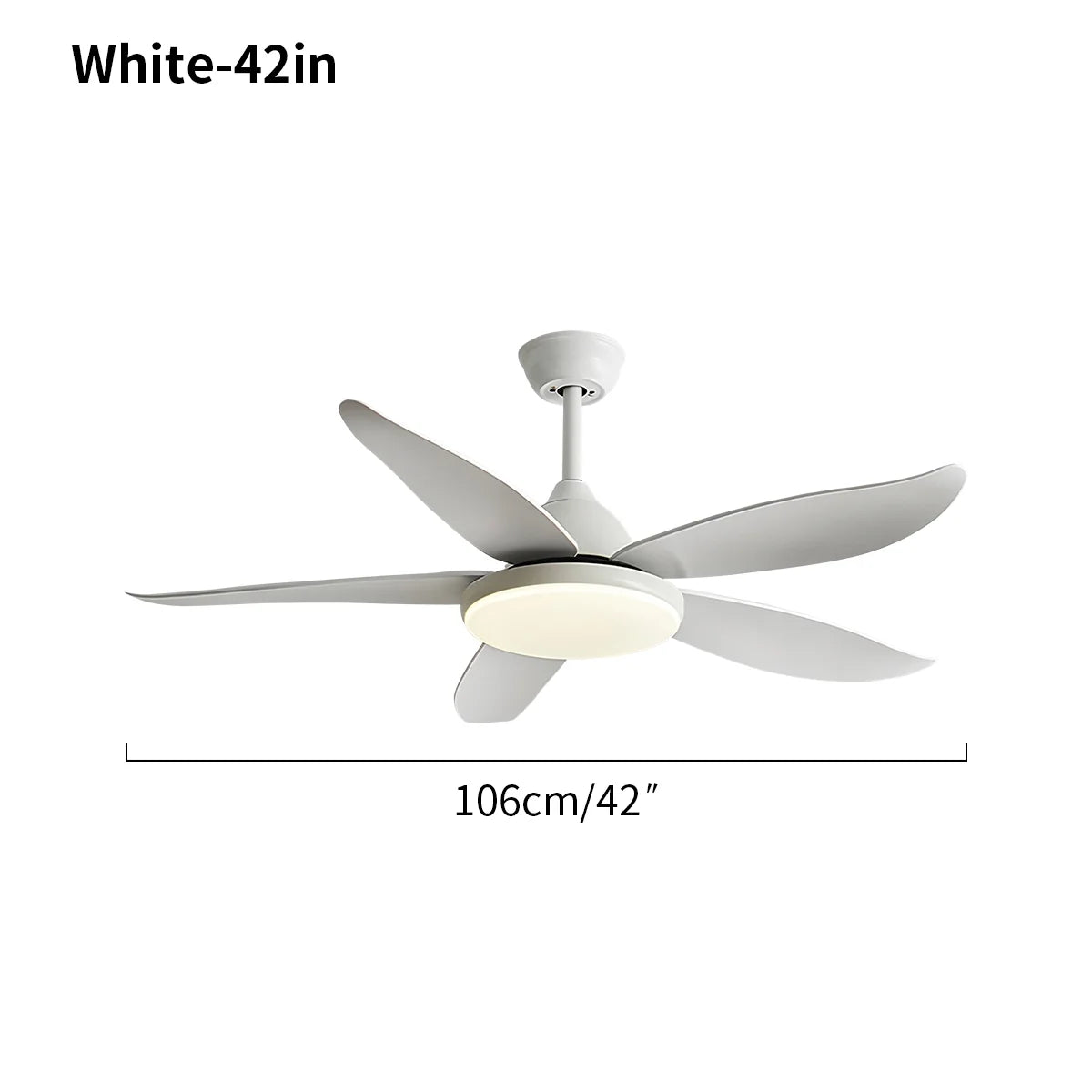 5 Blade Contemporary Ceiling Fan with LED Light