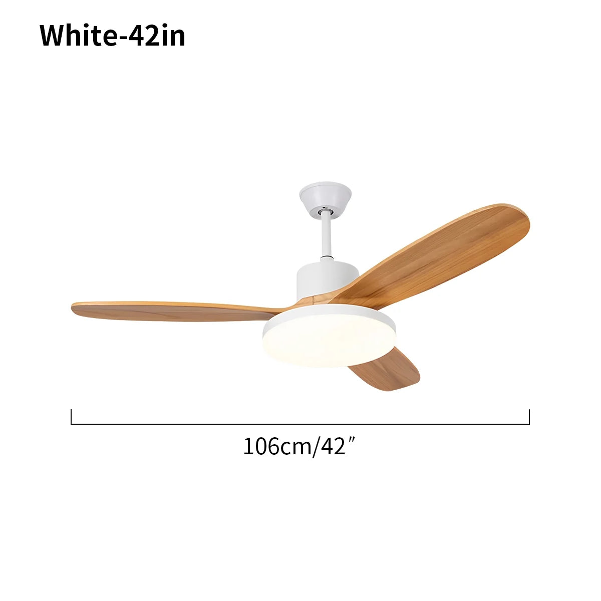 3-Blade Wood Ceiling Fan with Integrated LED Light
