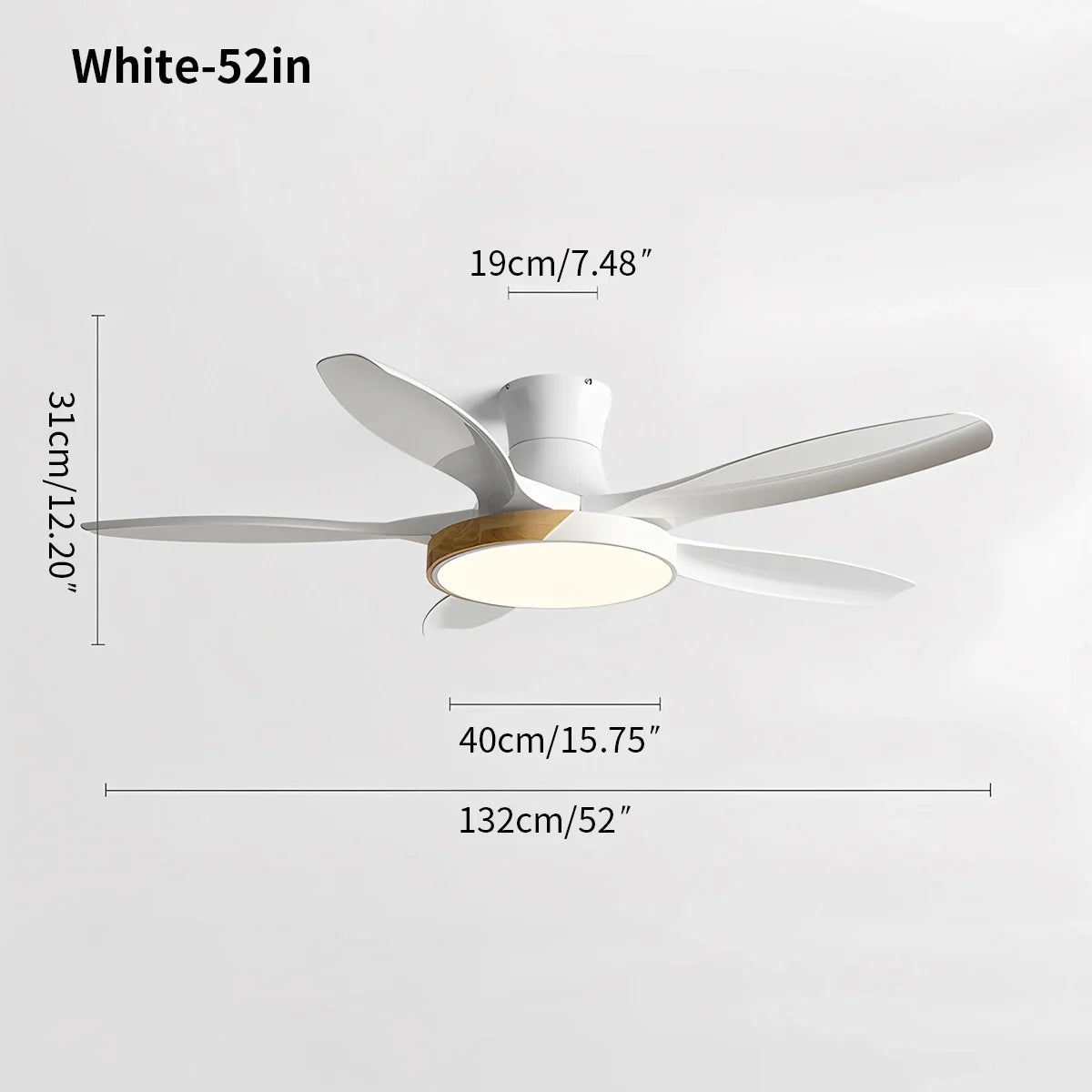 Nordic 5-Blade LED Ceiling Fan Light