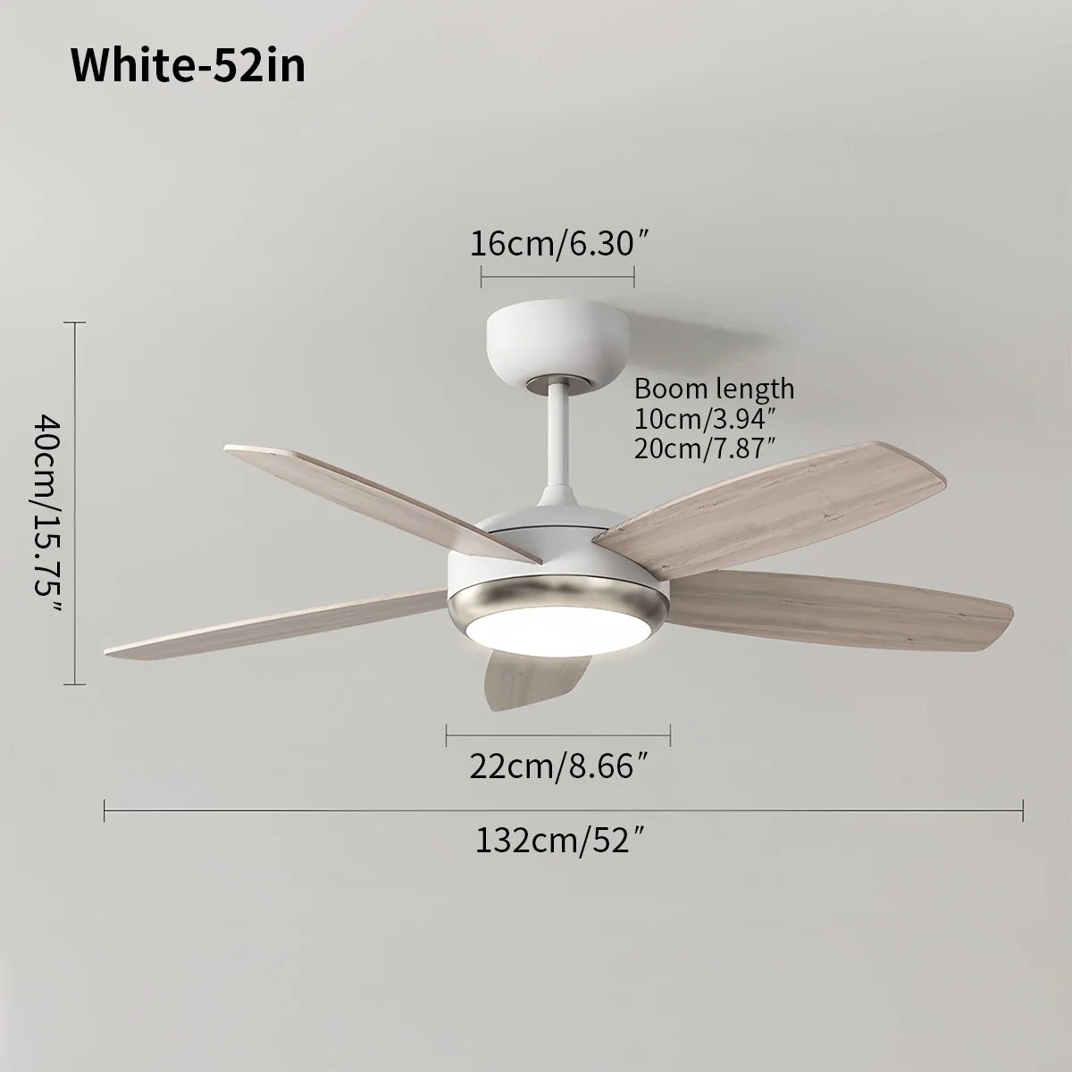 Retro American Style 5-blade Ceiling Fan Light