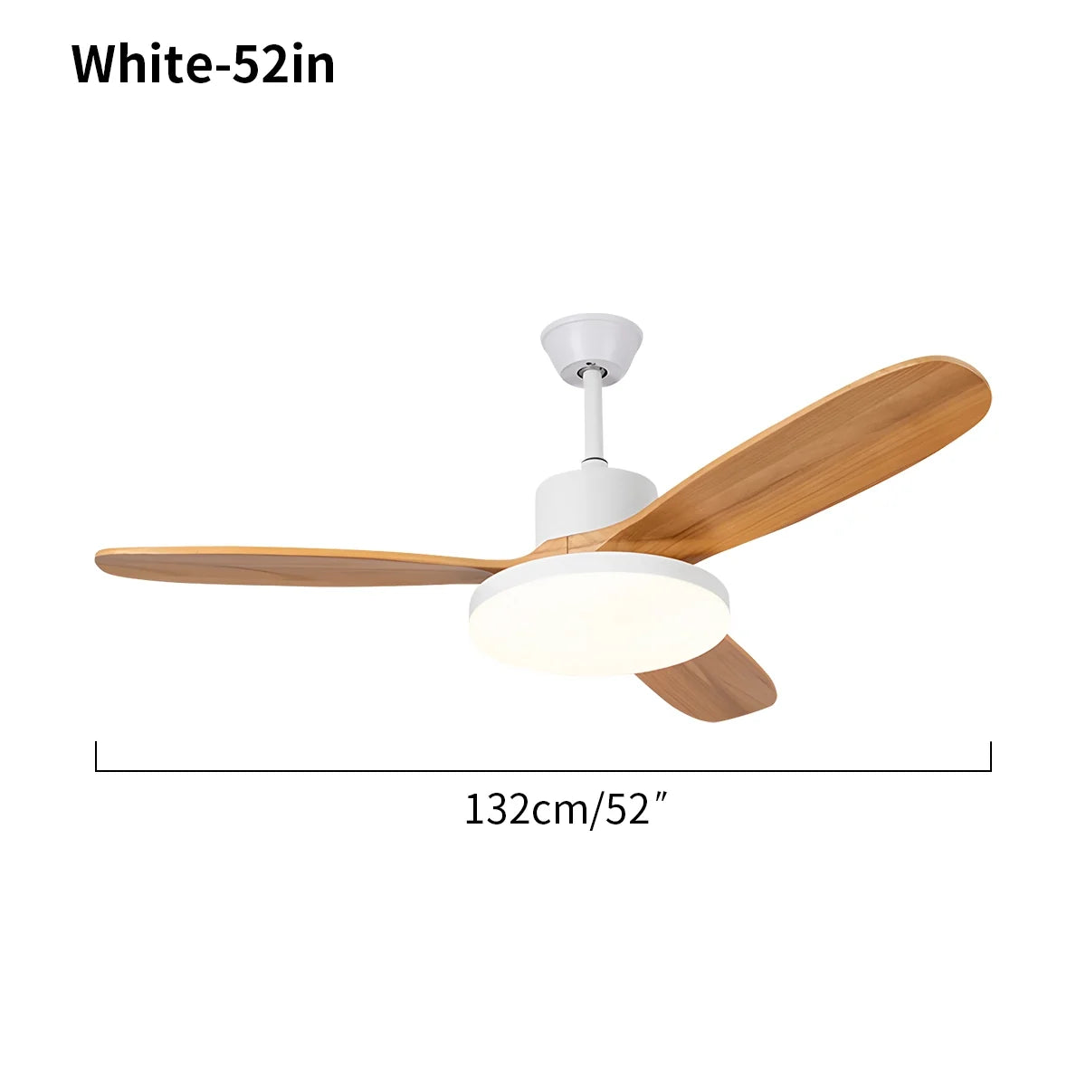3-Blade Wood Ceiling Fan with Integrated LED Light