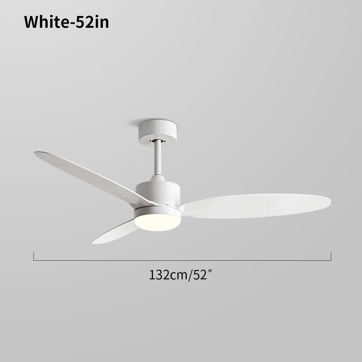 3-Blade Ceiling Fan With Light for Bedroom