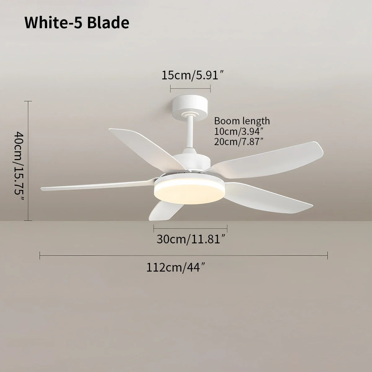 White Remote Control Ceiling Fan Light
