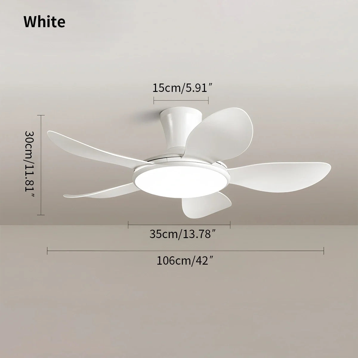 Silent Remote Control LED Ceiling Fan Light