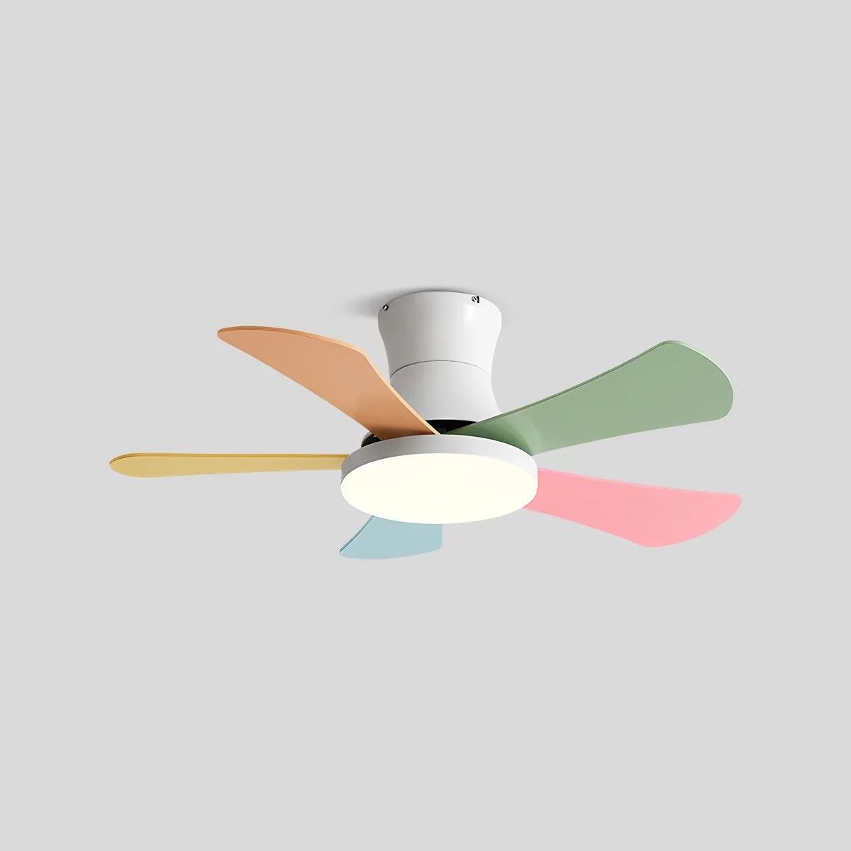 Scandi Low Profile Ceiling Fan with Light