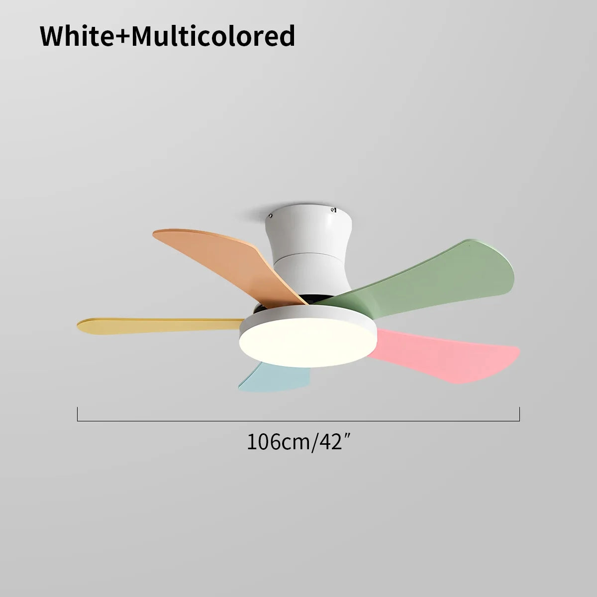 Scandi Low Profile Ceiling Fan with Light