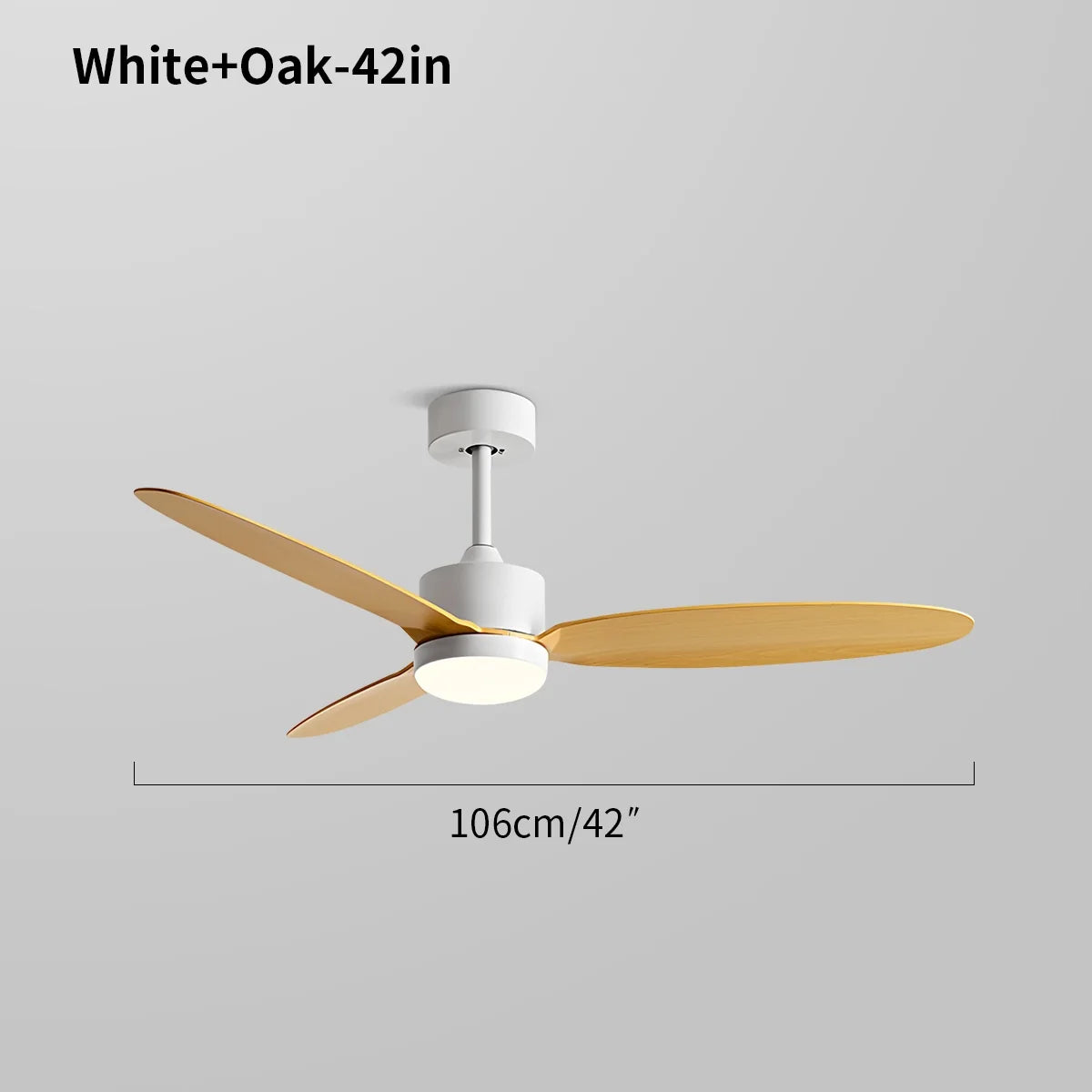 3-Blade Ceiling Fan With Light for Bedroom