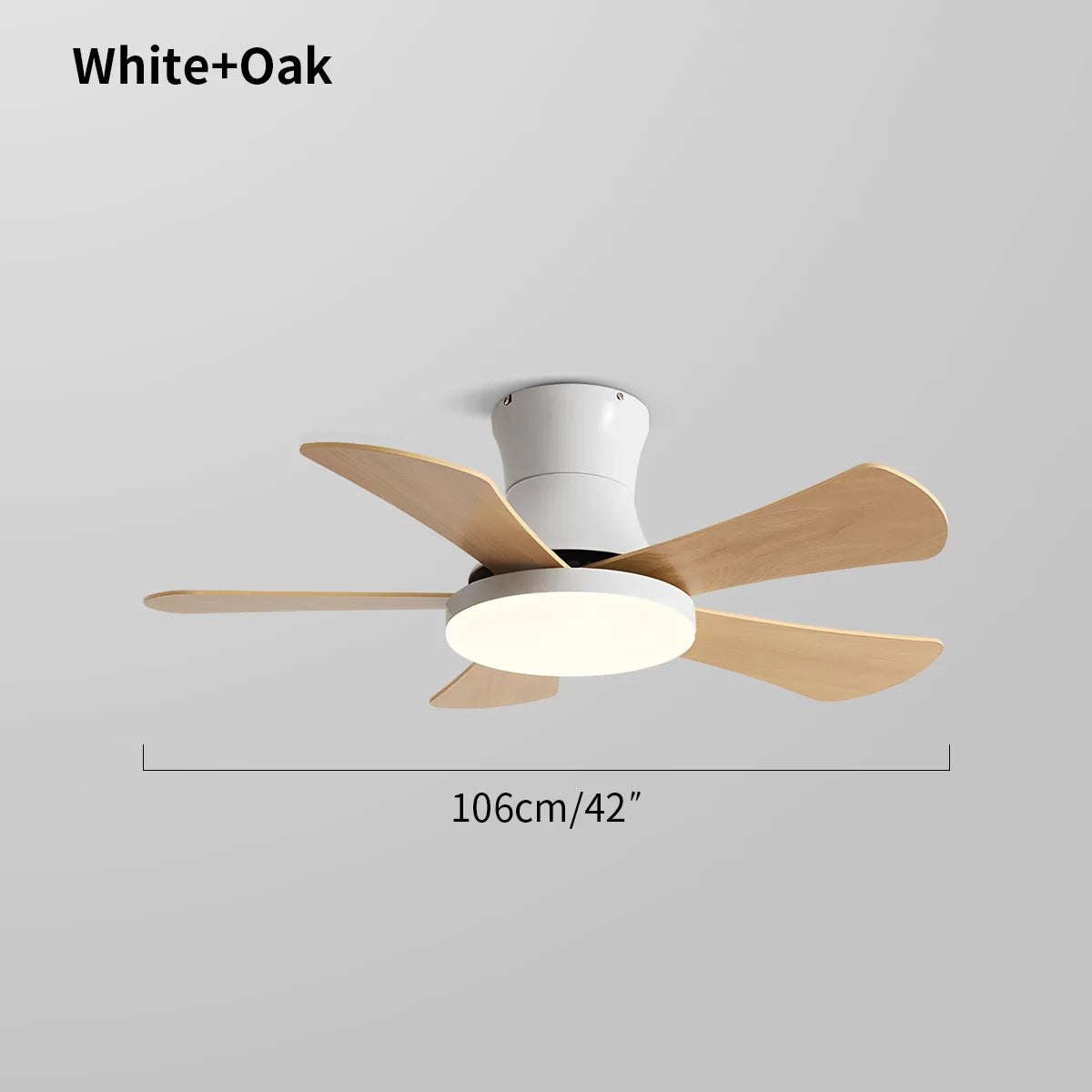Scandi Low Profile Ceiling Fan with Light