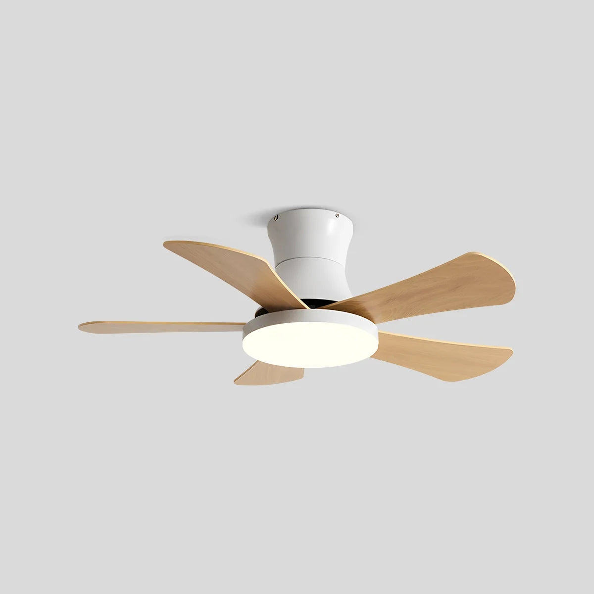 Scandi Low Profile Ceiling Fan with Light