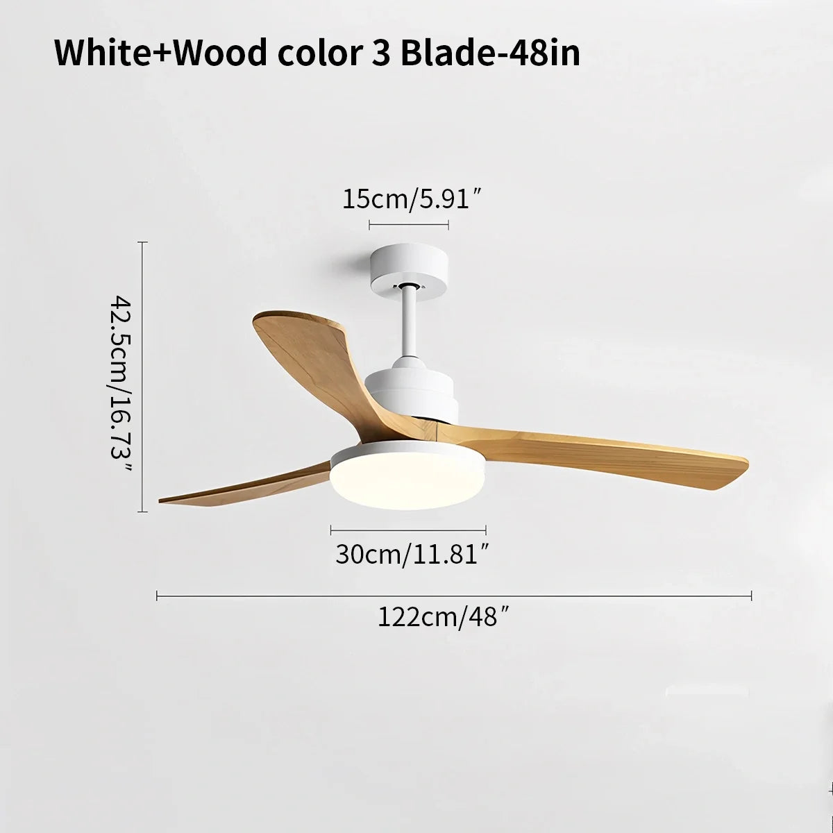 High Wind Wood Ceiling Fan Light