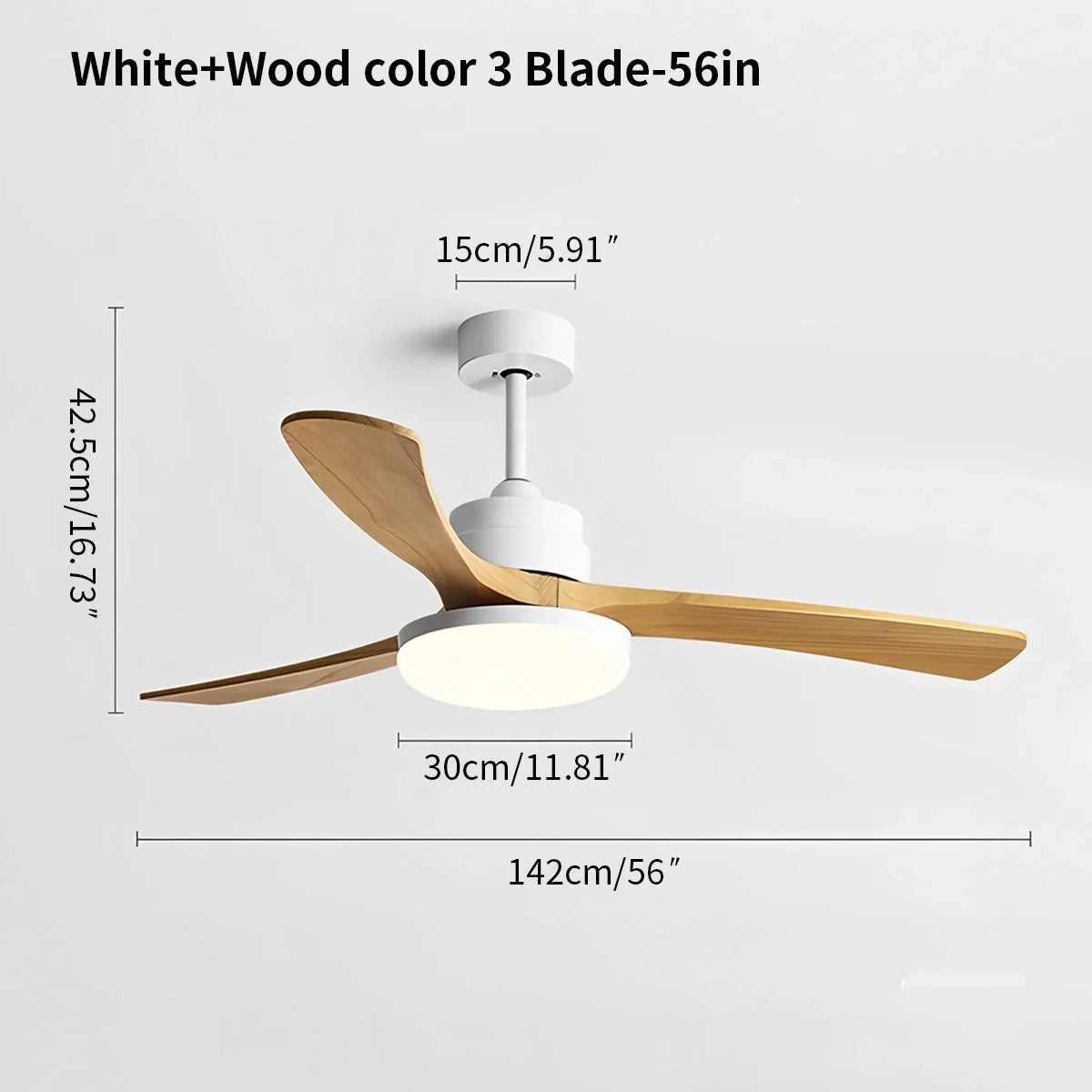 High Wind Wood Ceiling Fan Light