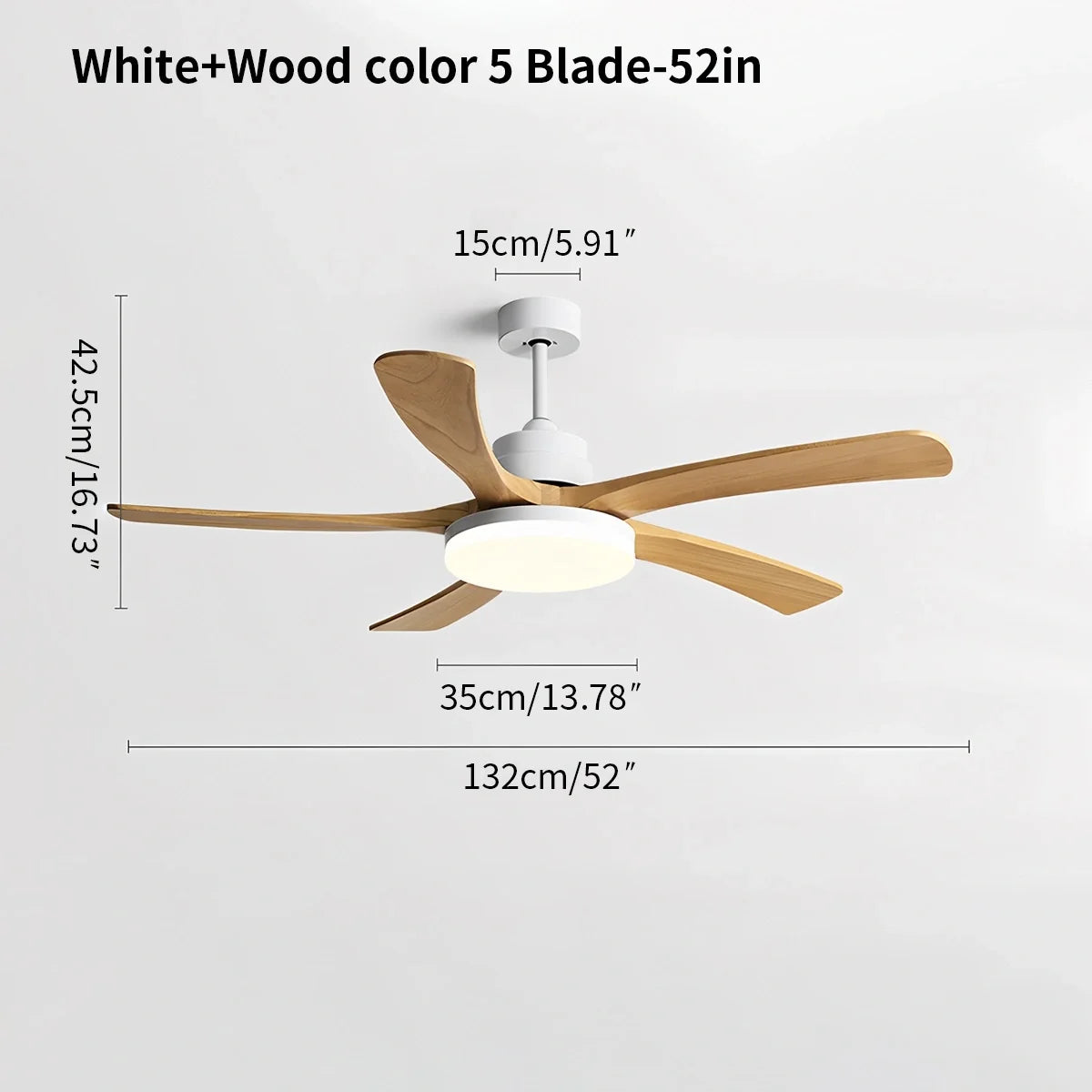 High Wind Wood Ceiling Fan Light