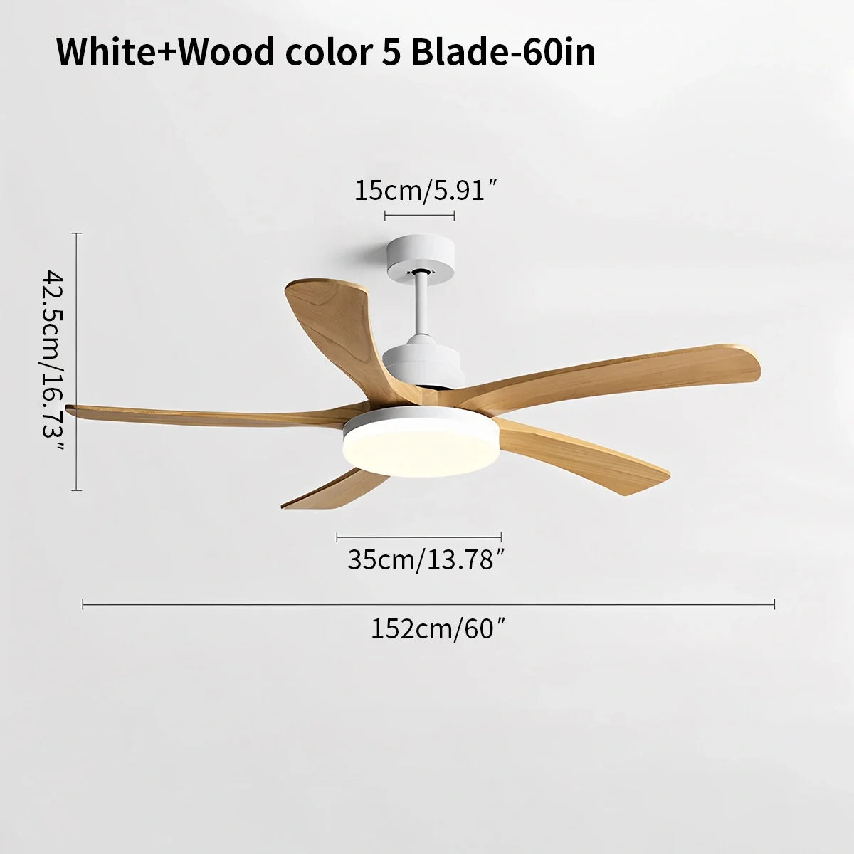 High Wind Wood Ceiling Fan Light