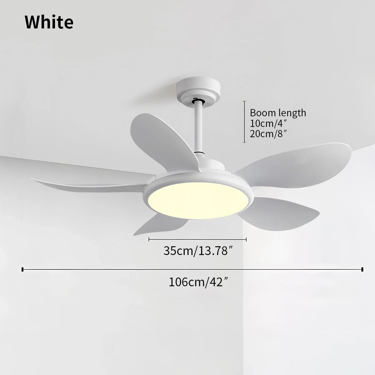 5-Blade Wood Ceiling Fan with Light for Living Room