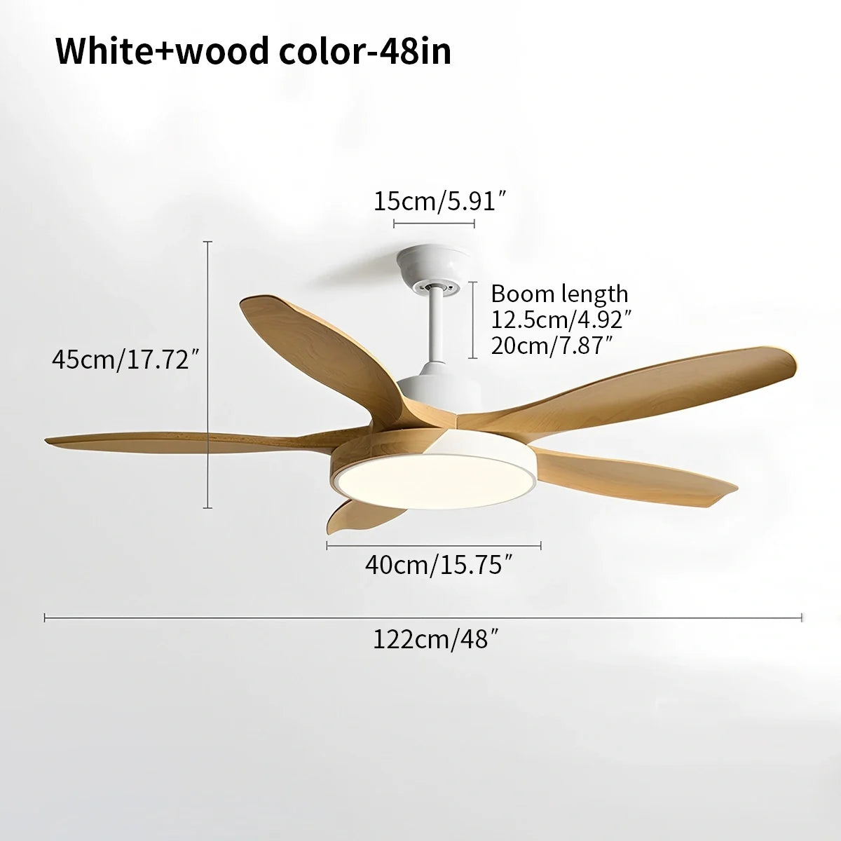 Nordic Living Room Ceiling Fan with Light