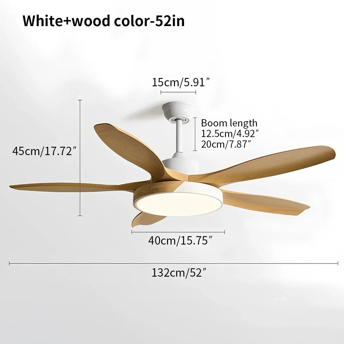 Nordic Living Room Ceiling Fan with Light