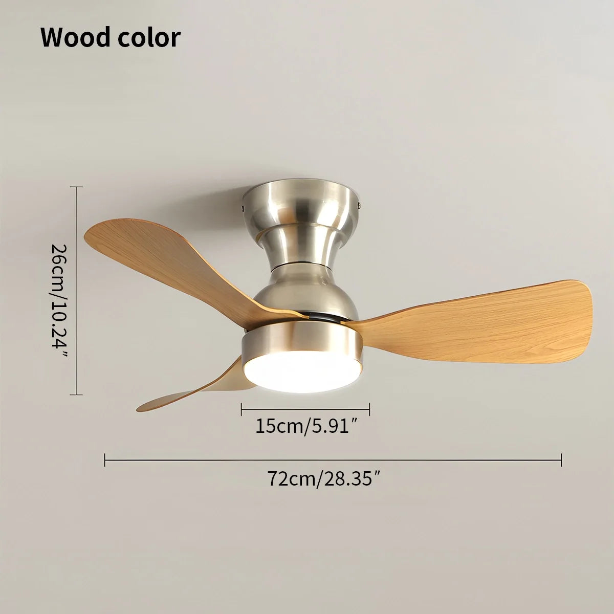 Small Size Indoor Ceiling Fan Light with Remote