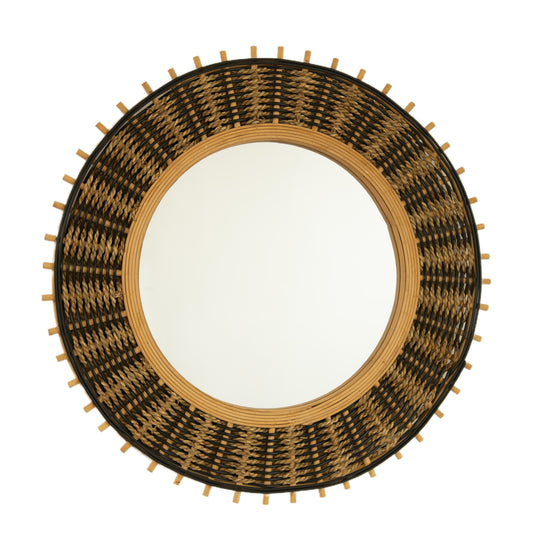 Echo Bamboo Round Wall Mirror — 23" Hemp Rope Wrapped