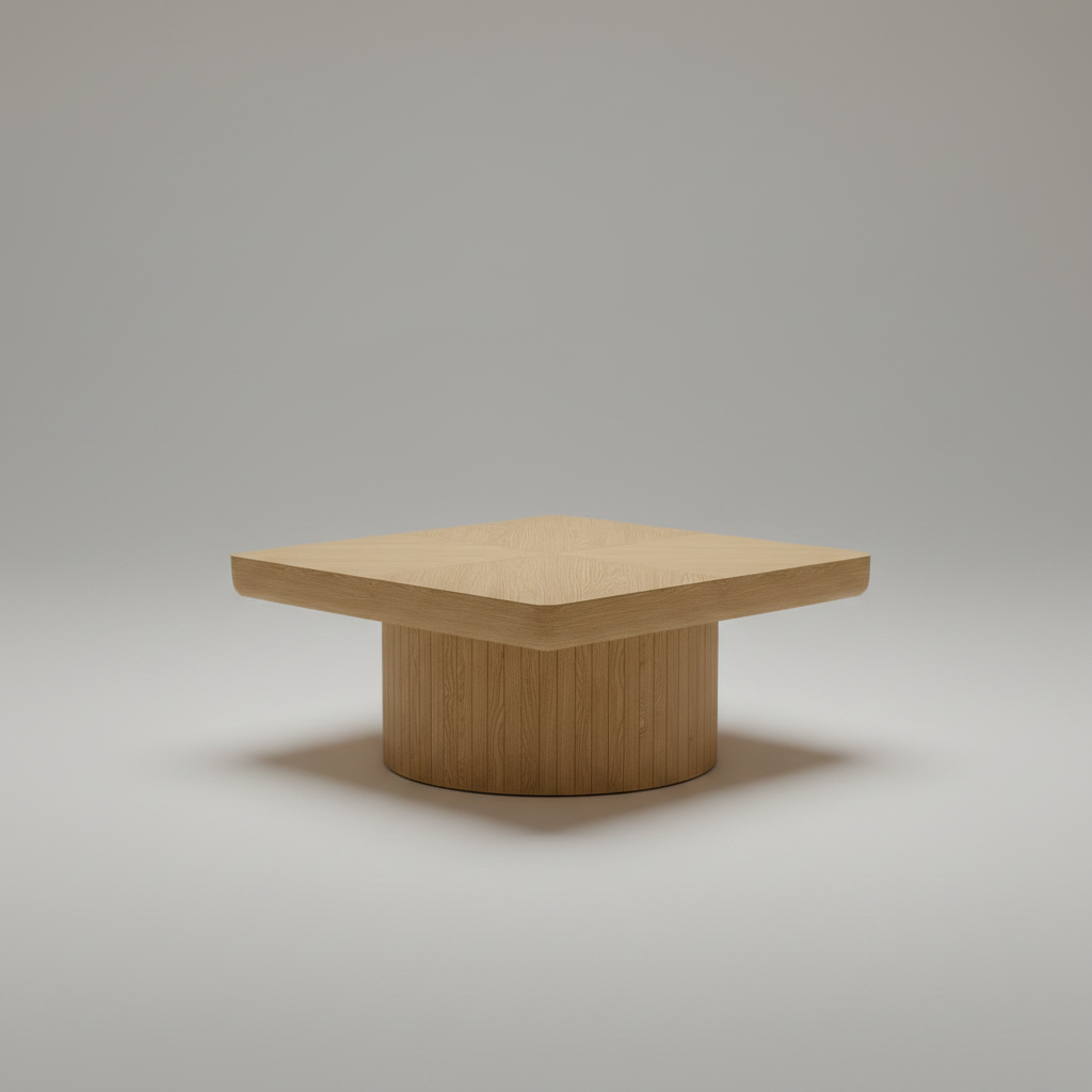 The Parquet — 34.6" Square Wood Veneer Coffee Table