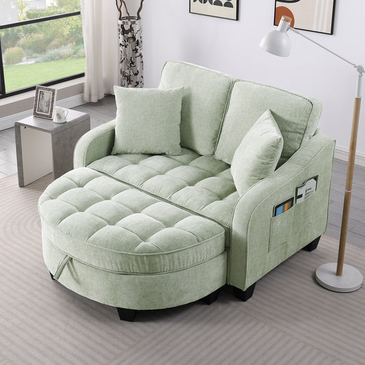 2-Seat Corduroy Sofa with Irregular Armrests