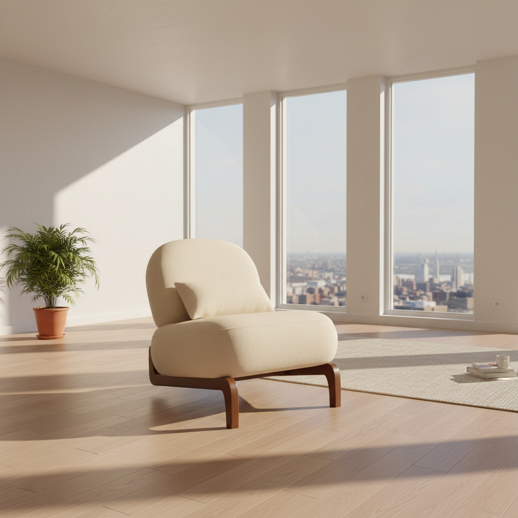 Accent Chair with Solid Wood Legs