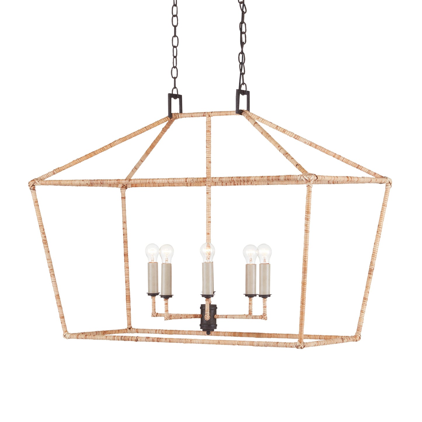 Denison Rattan Rectangular Lantern