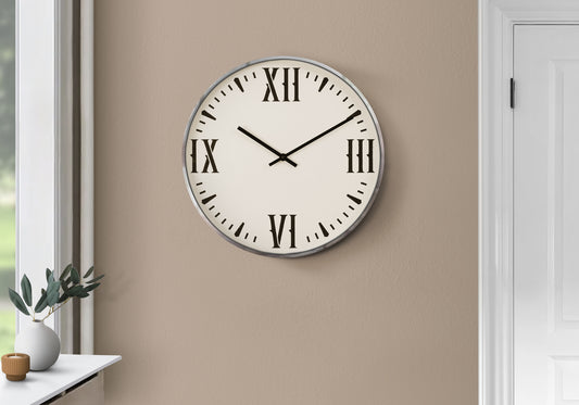 Roman Numeral Wall Clock — 20" Black & White Modern