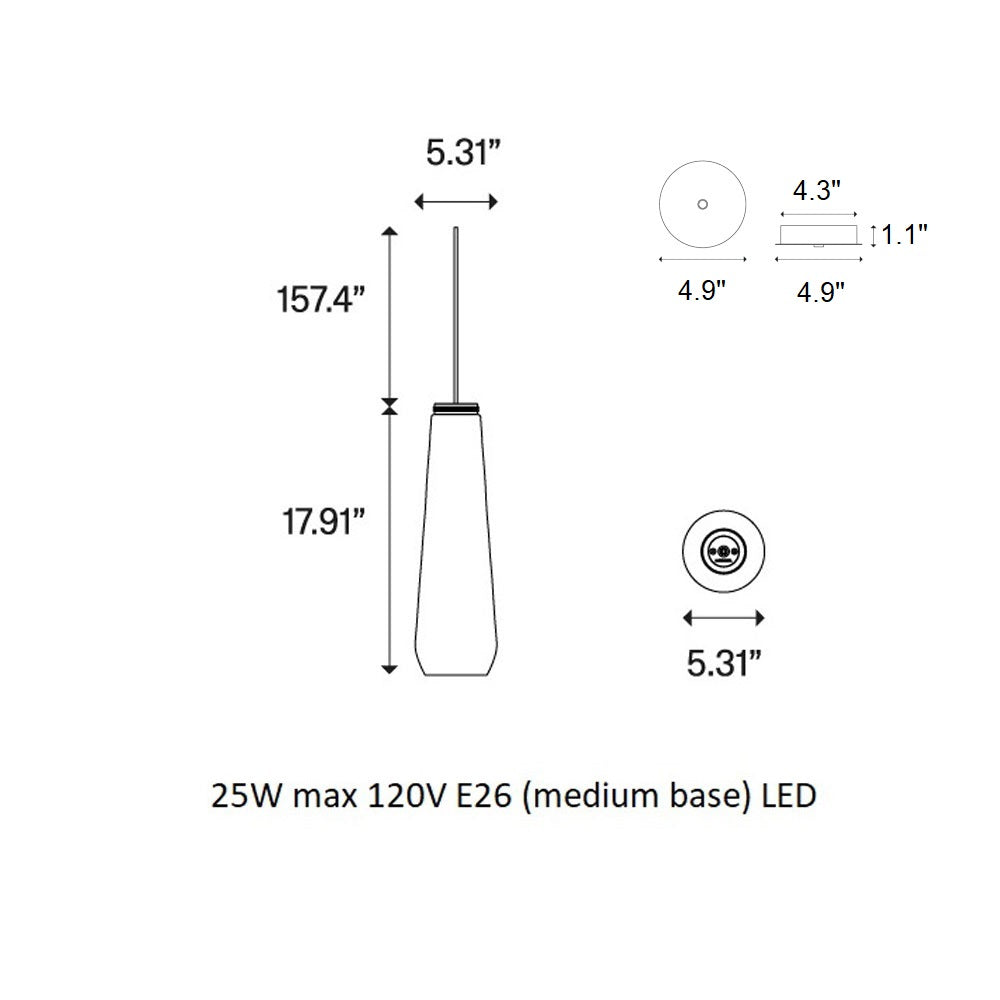 Glass Drop Pendant Light