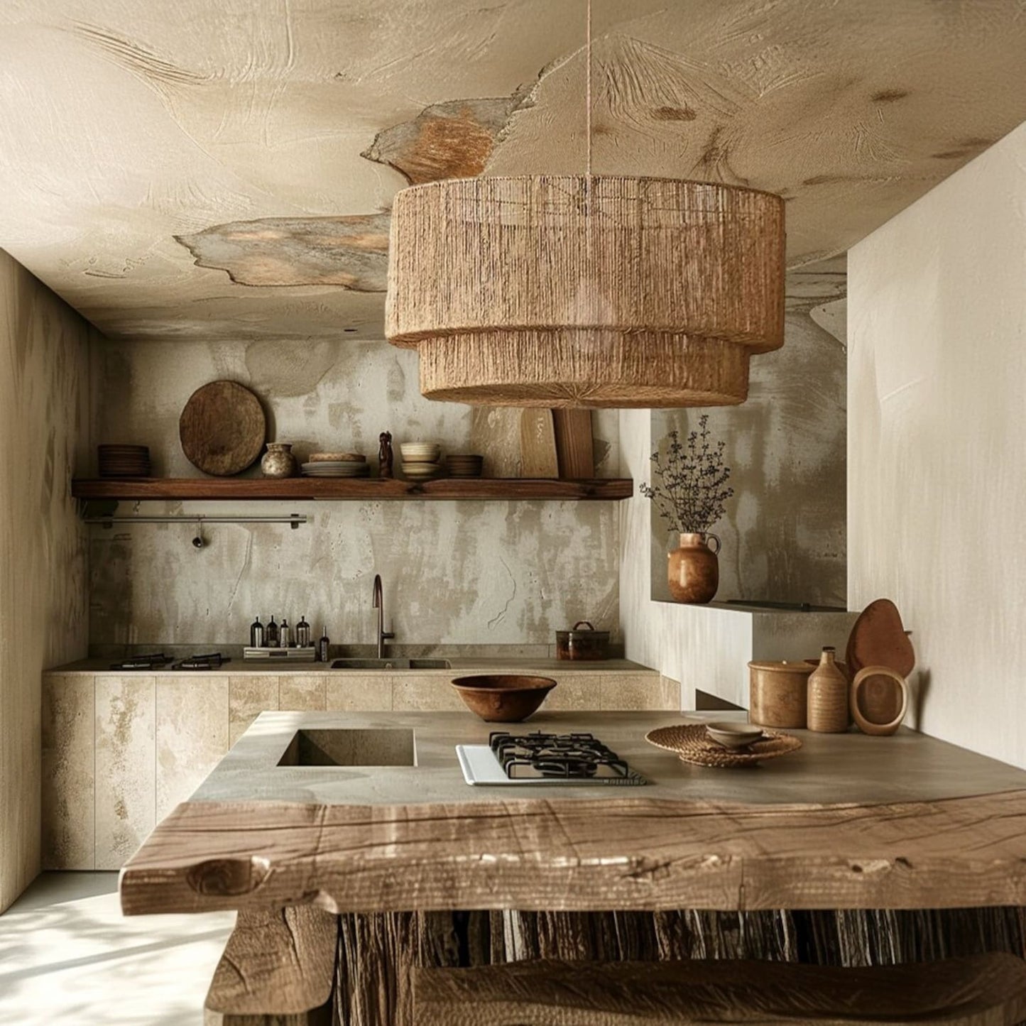 Shiloh Rattan Pendant Light - Bohemian Lampshade, Rattan Light Fixture