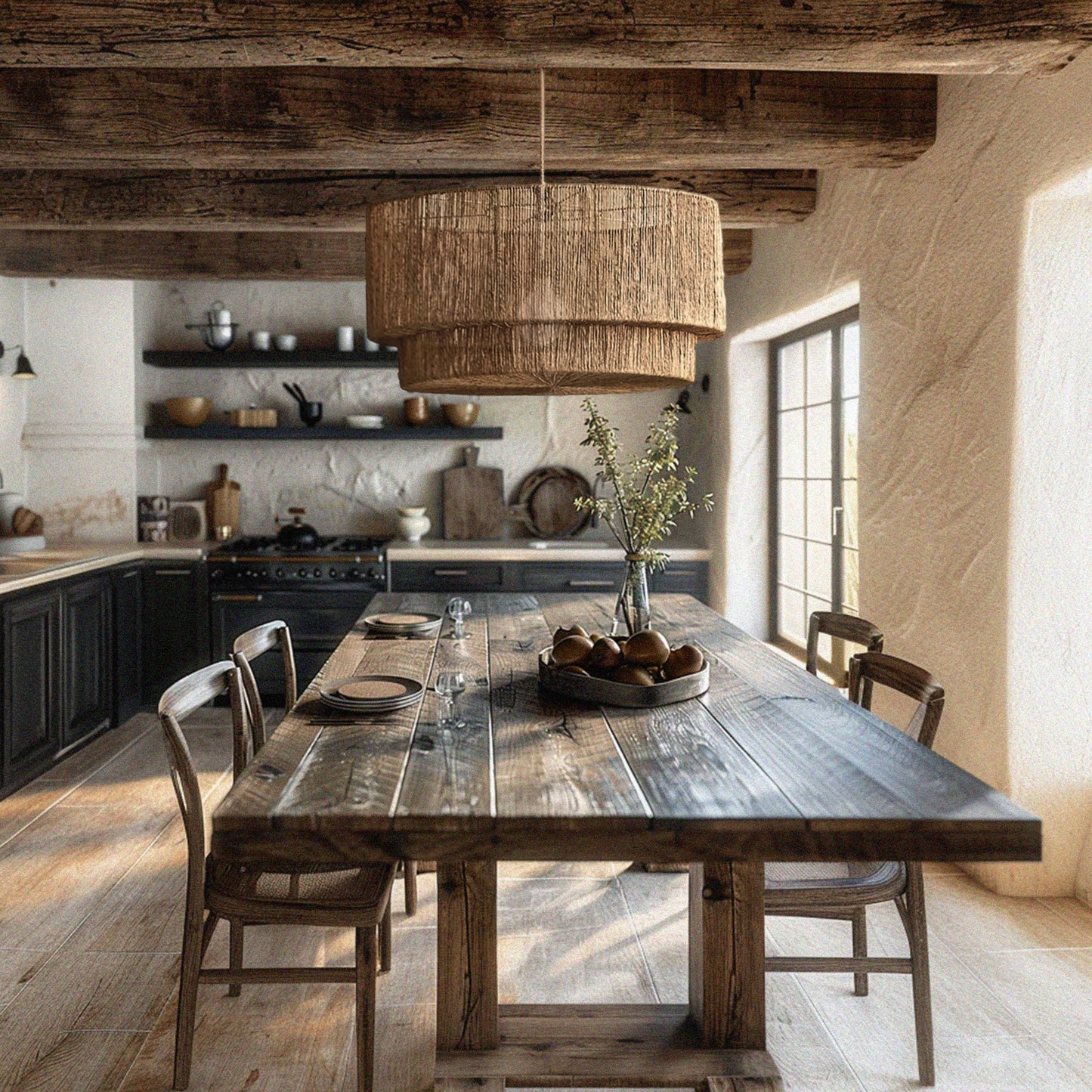 Shiloh Rattan Pendant Light - Bohemian Lampshade, Rattan Light Fixture