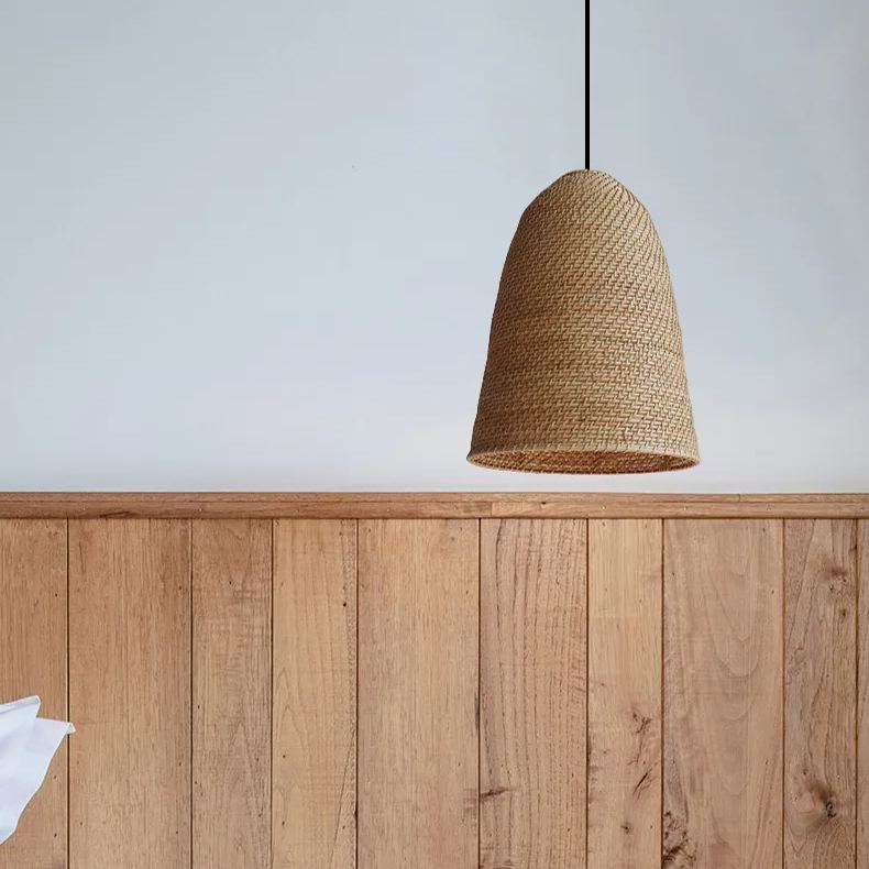 Big Sur Coastal Interior Design  Rattan Pendant Light