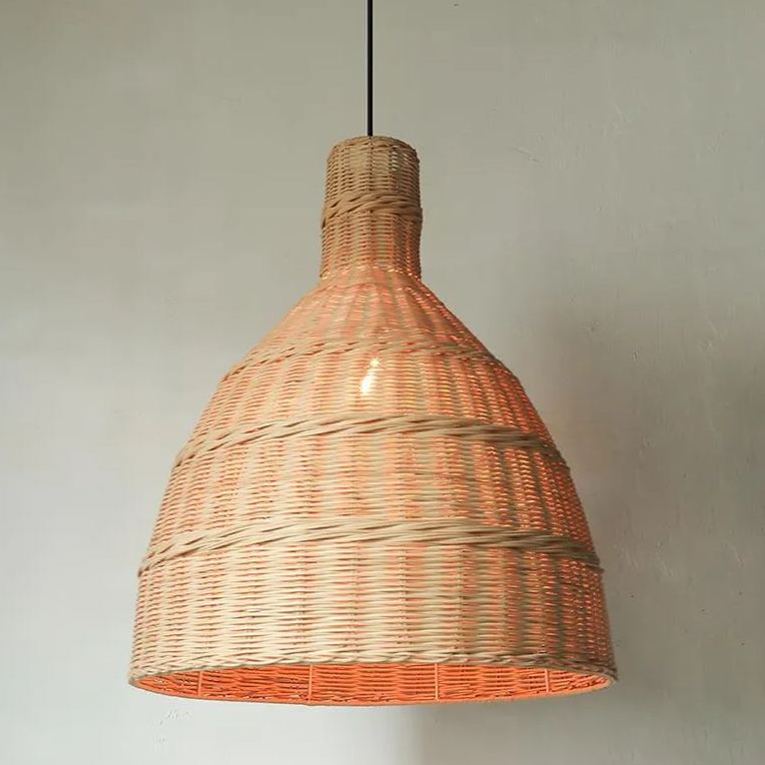 New Large Wabi-sabi Style Rattan Pendant Light