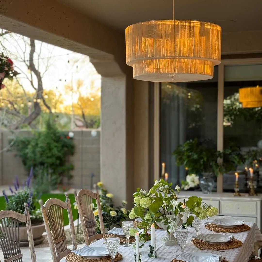 Shiloh Rattan Pendant Light - Bohemian Lampshade, Rattan Light Fixture