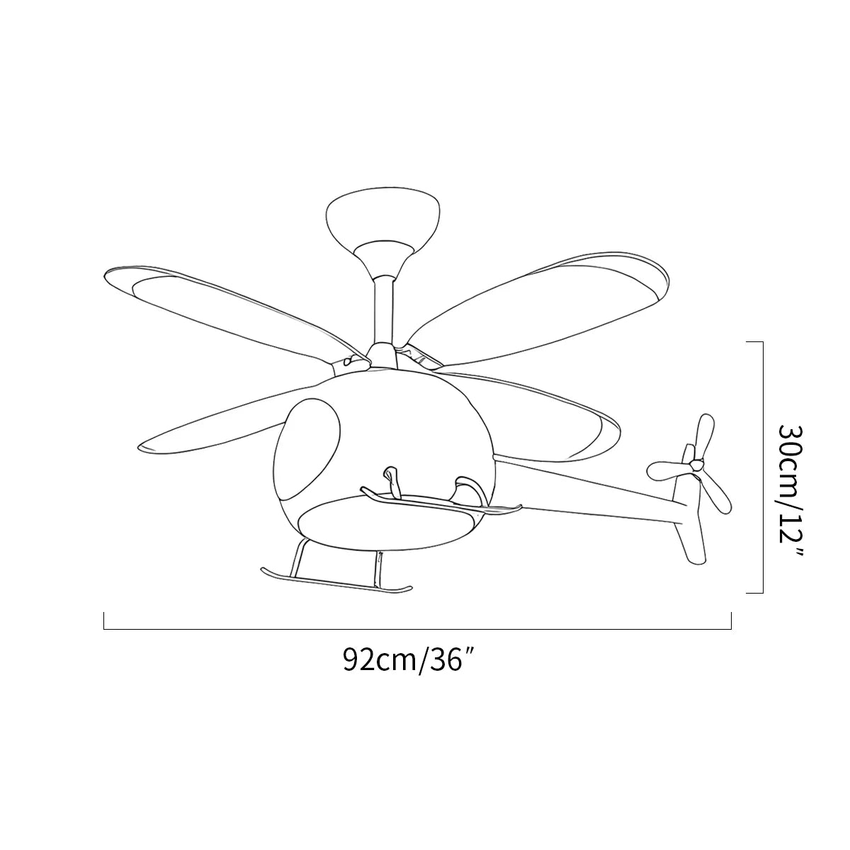 Airplane Ceiling Fan Lamp for Children's Room
