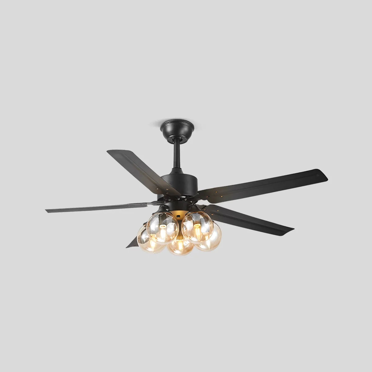 American Retro Glass Globe Ceiling Fan Light