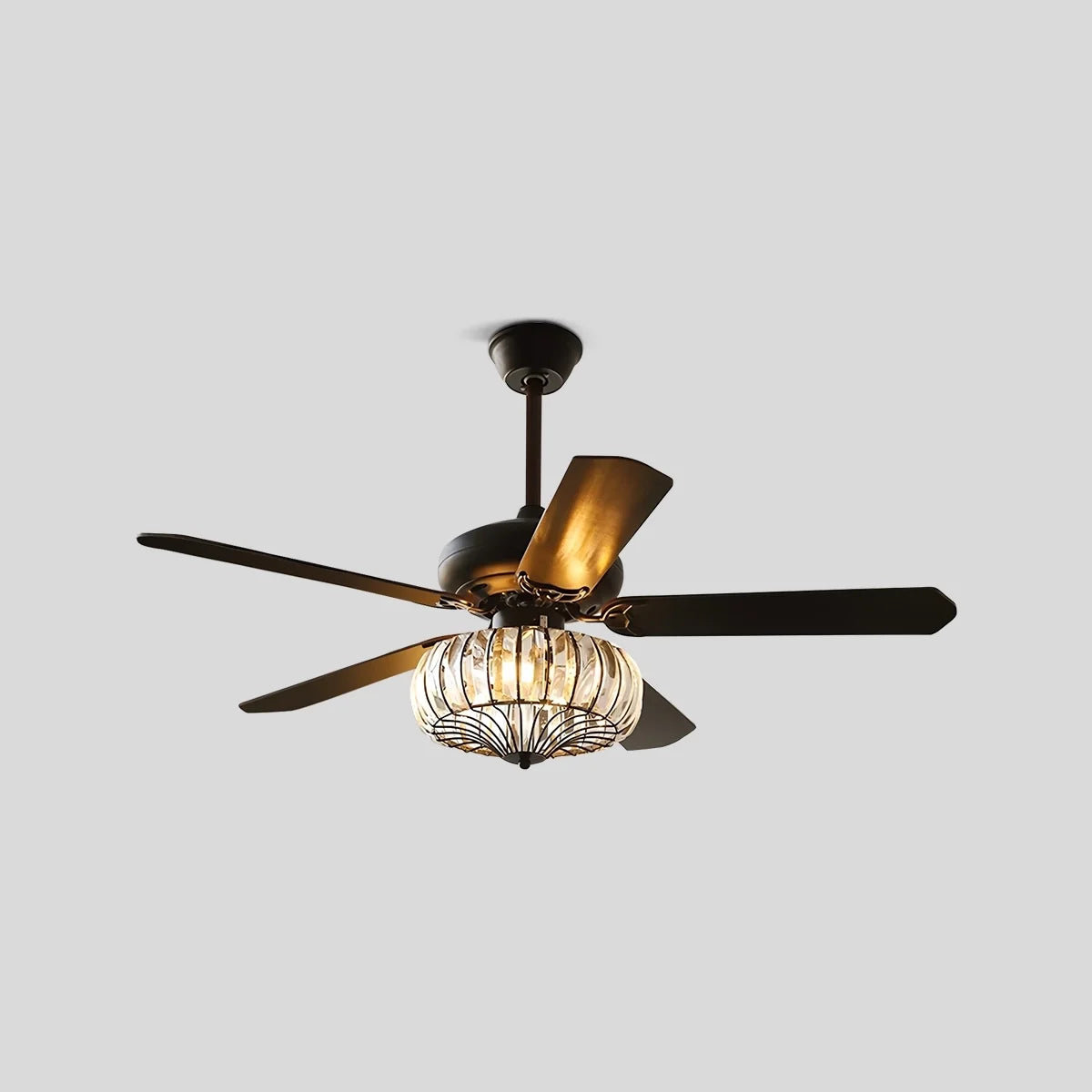 Vintage Crystal Ceiling Fan with Light