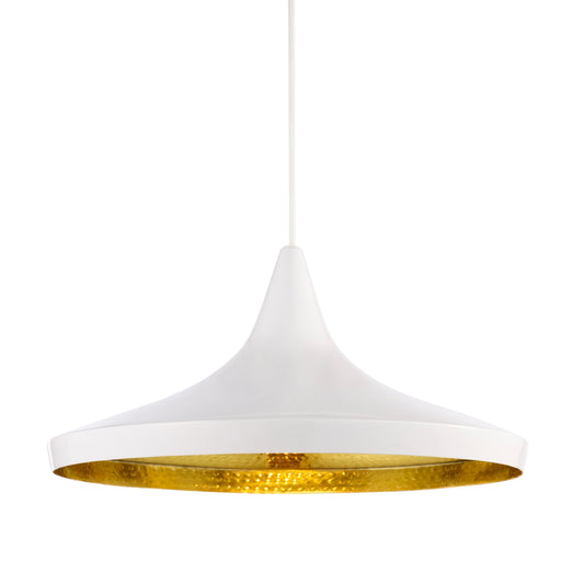 White / Halogen Beat Wide Pendant Light - OPEN BOX
