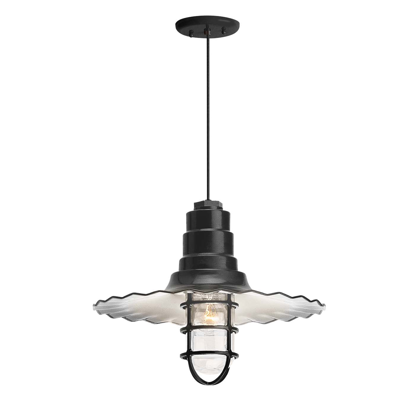 Radial Wave Outdoor Pendant Light