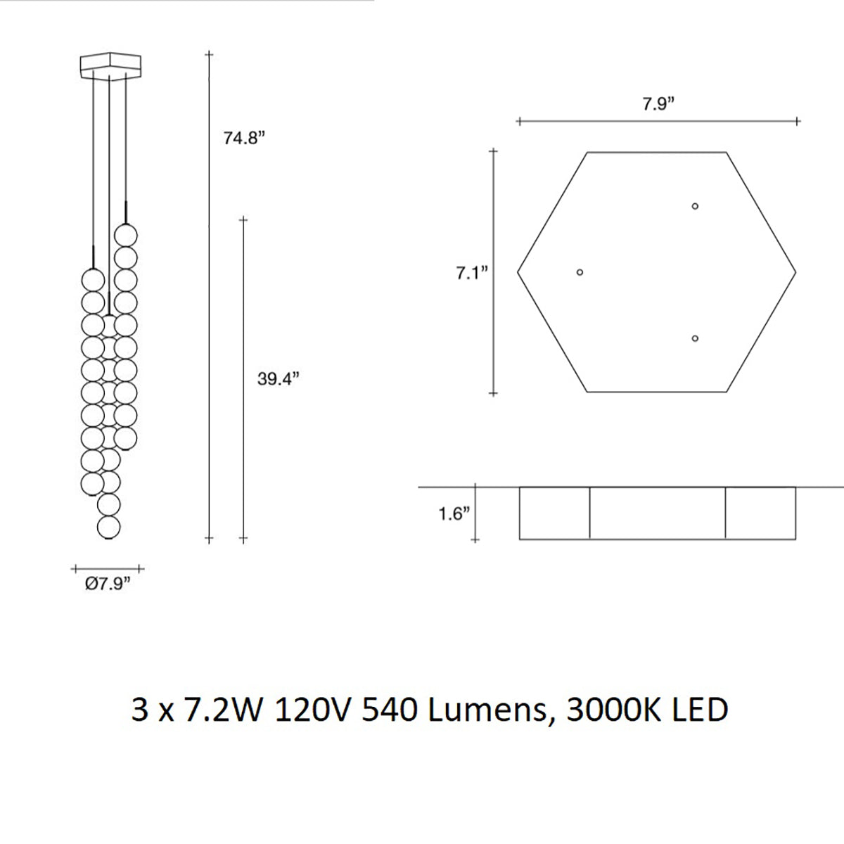 Abacus Multi Light Suspension Light