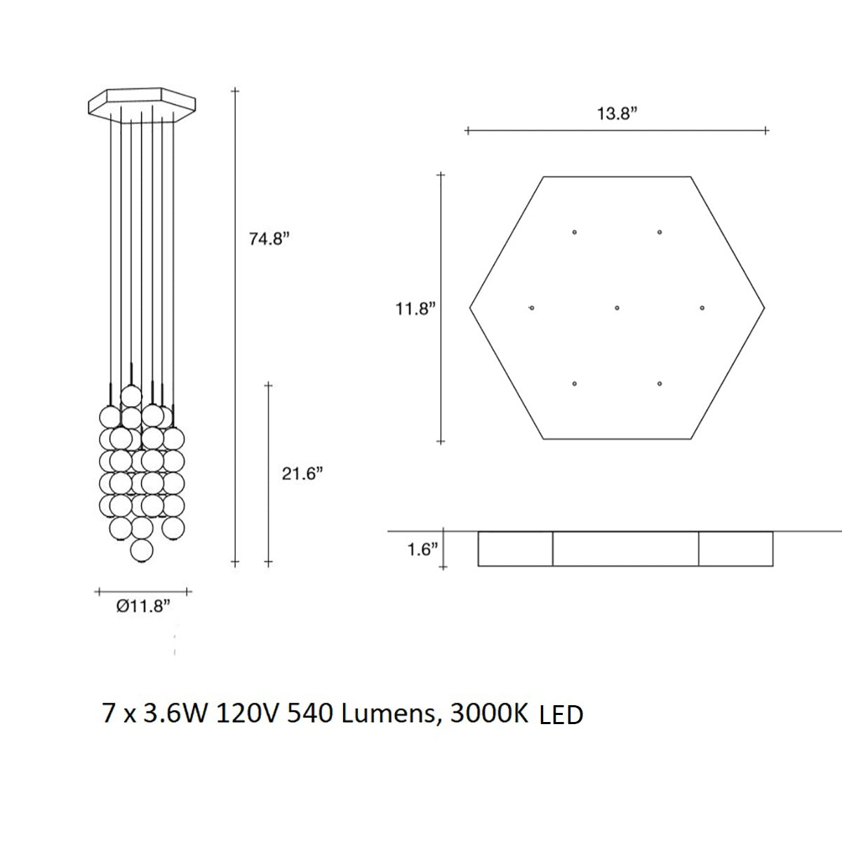 Abacus Multi Light Suspension Light