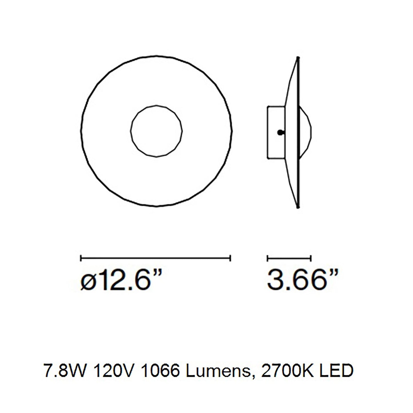 LED Ginger - Flush Mount Wall Light